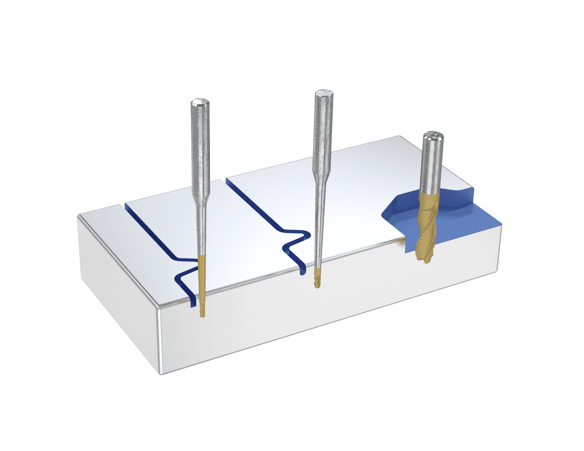 Clearance and finishing end mills